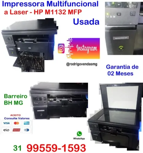 mpressora HP LaserJet Pro M1132 multifuncional comercio casa escola escritório auto loja