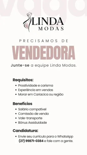 Vaga de Vendedora