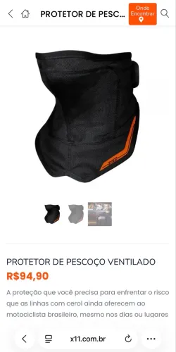 Protetor de pescoço para moto