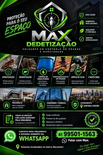 Dedetização geral (condomínio, residência, comércio).
