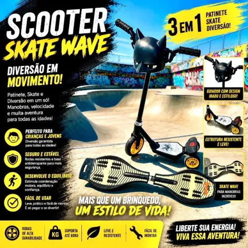 Patinete do batman e skate WAVEBOARD (2rodas)  