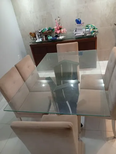 Mesa de vidro 6 cadeiras 