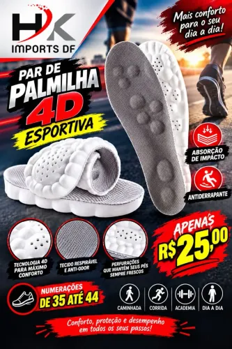 PALMILHA ESPORTIVA 4D TOP 36 AO 44