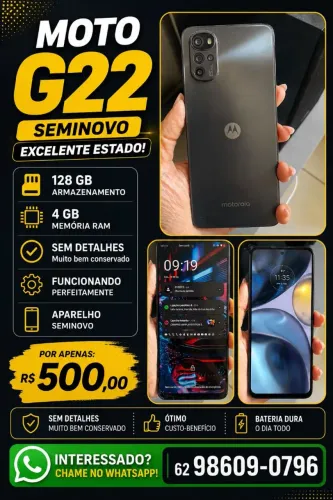 Vende-se celular Moto G22