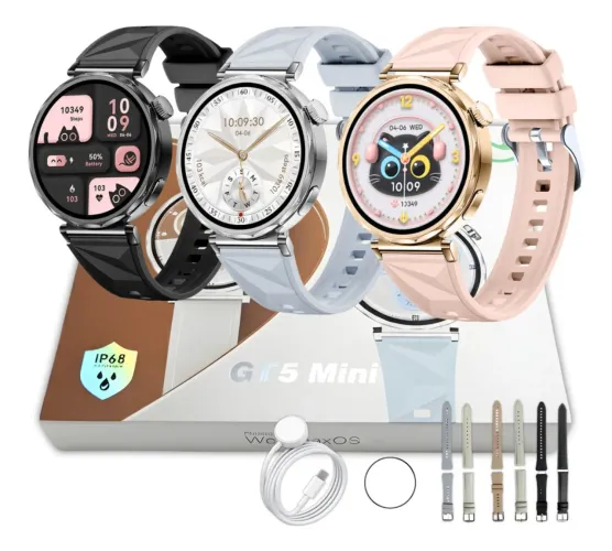 Relógio Inteligente smartwatch Microwear Gt5 Mini Amoled F Preto