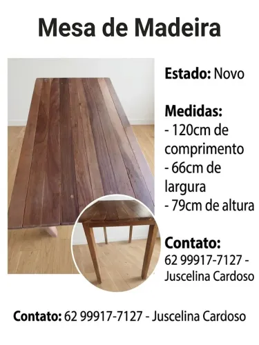 Mesa de Madeira 120x66x79