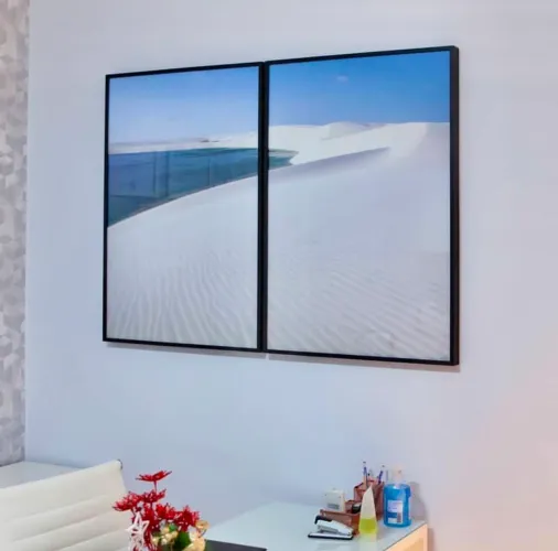 Quadro Fine Art Lençóis Maranhenses (Díptico 2 peças 90x60) - Moldura Madeira