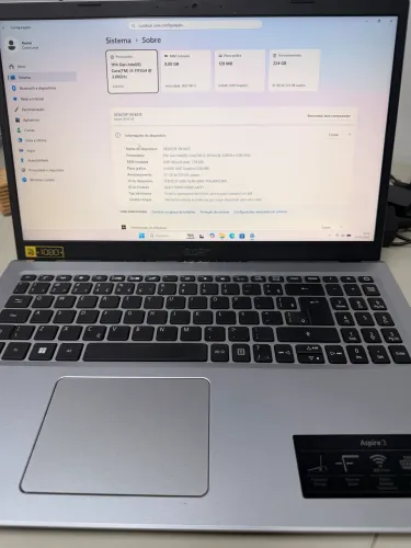Notebook ACER i3 8g SSD 240 - top