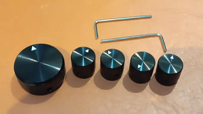 Knobs em metal para amplificadores/receiver