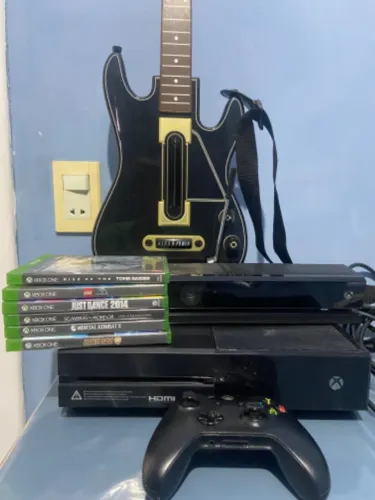Xbox one com Kinect jogos físicos e guitar hero