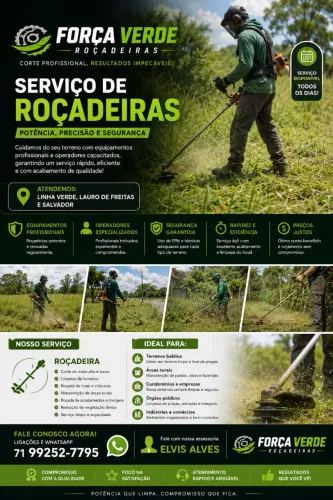 Limpeza de terrenos/Serviço de roçadeiras
