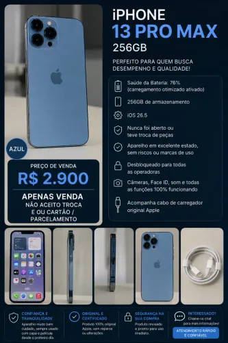iPhone 13 Pro Max - 256gb azul 