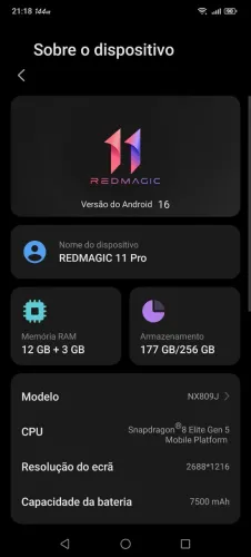 Celular redmagic 11 pró (2026)