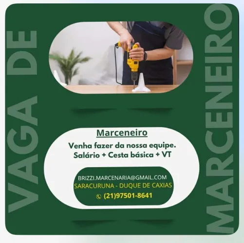 Contrata-se marceneiro e 1/2 oficial