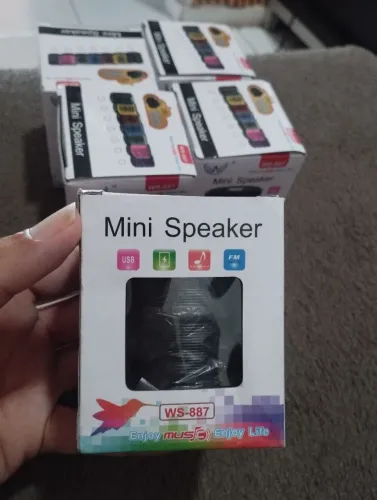 Caixinha De Som Bluetooth Mini Speaker Ws-887 Nova Na Caixa