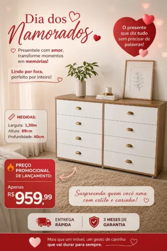 Comoda nova para casal em mdf 