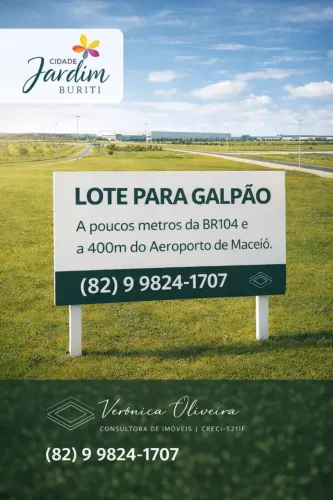 Compre seu lote para galpão perto do Aeroporto e  BR104