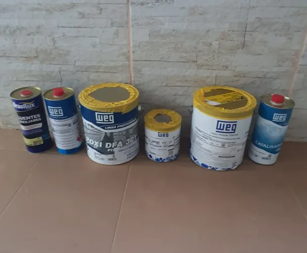 Kit Primer + Kit Tinta EPOXI Cinza "Weg" 2 latas de 900ml diluente