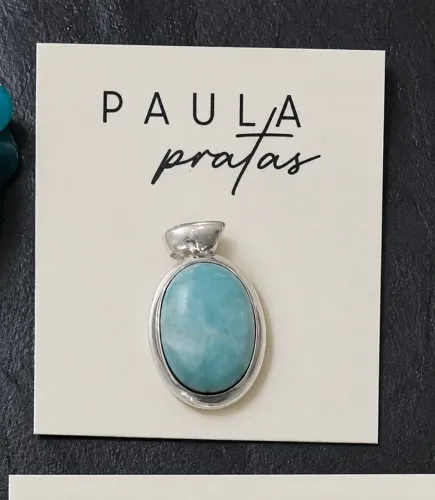 pingente de prata 925. larimar. tamanho está na segunda foto