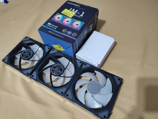 Kit 3 Cooler Led RGB Lighting Fan Ventoinha JM-1 12cm Ar Pwm Case
