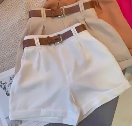 Kit 2 Short de Afaiataria Feminino com Cinto Cintura Alta ?