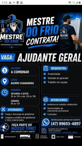 vaga de ajudante geral