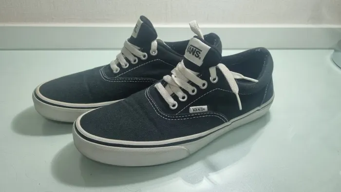 Vans tênis skate era black white masculino