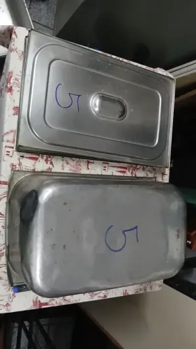 Kit 5 Cubas Gastronômicas Inox GN 1/1 com Tampa - Usadas R$40 cada