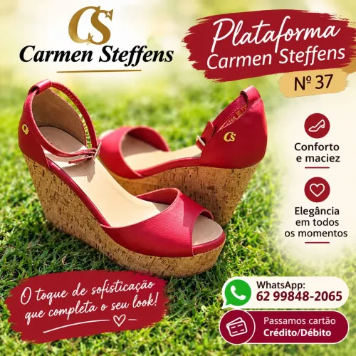 Sandalia Plataforma Carmen Steffens vermelha