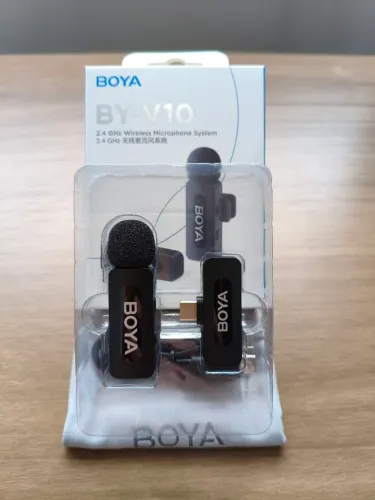 Microfone de Lapela Sem Fio Boya BY-V10 (USB-C)
