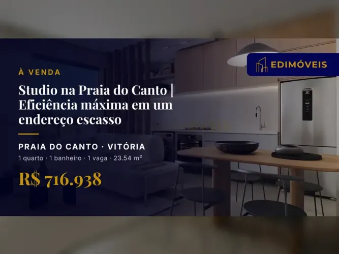 Studio 1 quarto na Praia do Canto, um novo estilo de vida urbano