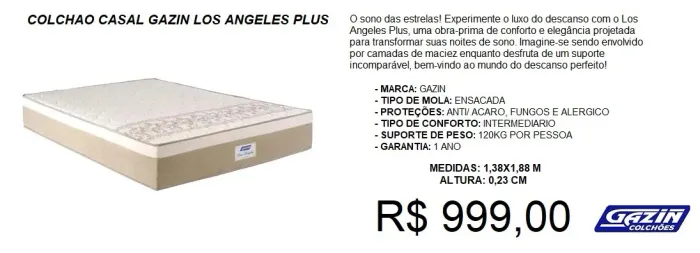 COLCHAO CASAL A PRONTA ENTREGA