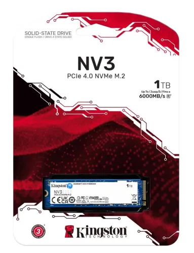 SSD 1TB NVMe Kingston NV3 4.0 6000MBs - NOVO - Em até 18x / Loja Física