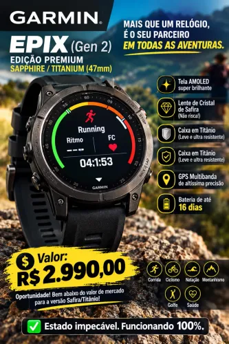 Relógio - Corrida - Garmin Epix (Gen 2)