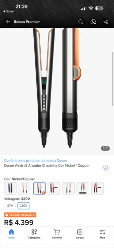Secador chapinha dyson