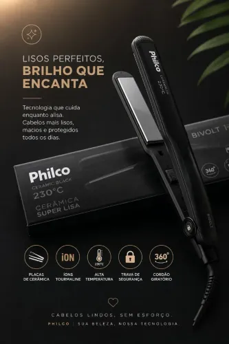Prancha para cabelo Philco