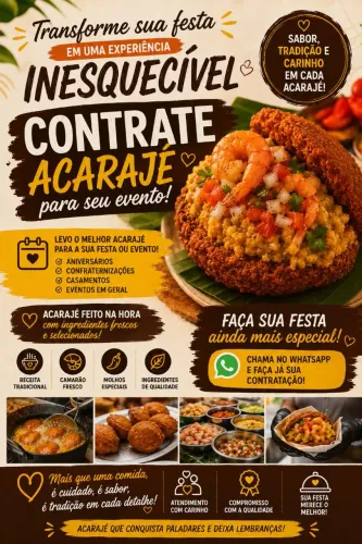 Contratação para eventos e aniversários baiano de acarajé