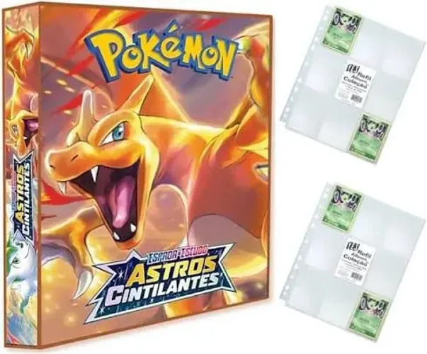 Álbum de cartas de pokémon com cartas raras