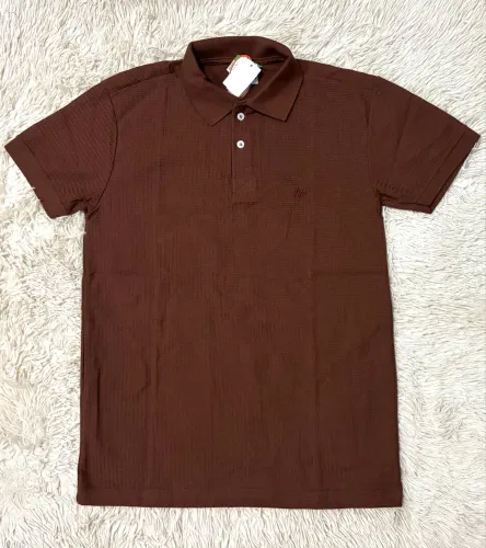 Camisa Polo Texturizada Marrom