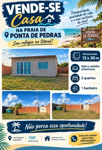 Vendo Casa com Terreno em Ponta de Pedras - PE