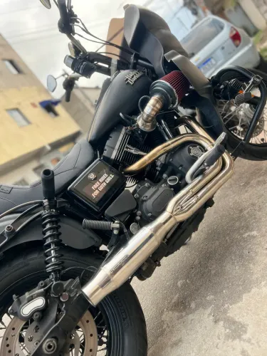 Escapamento 2x1 inox prototype custom harley davidson
