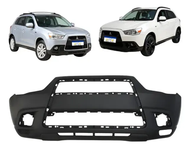 Parachoque Dianteiro Mitsubishi Asx 2011 2012 Com Furo Milha Preto