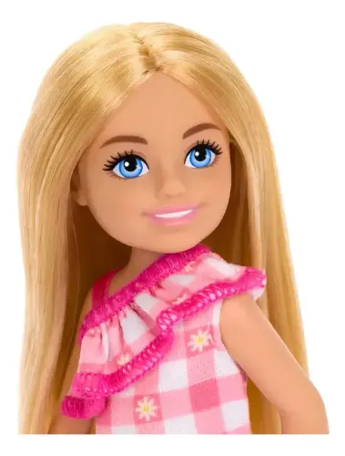 Boneca Barbie Club Chelsea Loira Vestido Rosa Familly friends Mattel NOVA