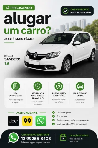 Uber 99 - Aluguel de Carro para motorista de aplicativo
