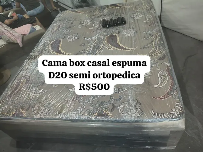 Cama box casal espuma D20 semi ortopedica nova - Entrega grátis