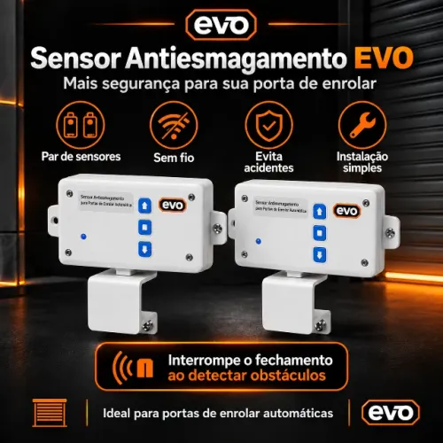 Sensor Antiesmagamento 433MHz para Porta de Enrolar Branco (Segurança Antiesmagamento)