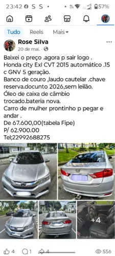 Honda City Sedan EXL 1.5 Flex 16V 4P Aut. 2015