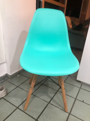Cadeira Eames Eiffel DSW Base Madeira - Verde Tiffany