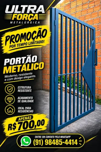 Portão social novo em Metalon 2,10x1.0