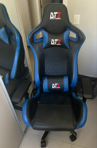 Cadeira gamer DT3 Sports, modelo Onix Diamond, na cor preto/azul